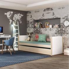 Imagem de Bicama Solteiro Infantil Garden Casatema Marroml/Branco