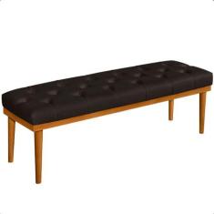 Imagem de Recamier Calçadeira Apolo Corano Marrom Solteiro 1,00M Base Madeira Pé