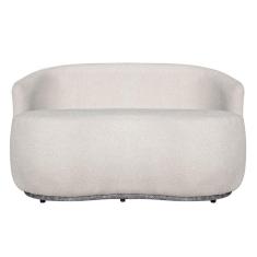 Imagem de Namoradeira Orgânica Boucle 7decormoveis Boucle Bege com calacata Cinza