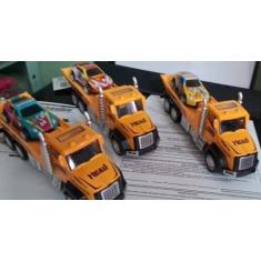Imagem de Caminhão De Brinquedo Miniatura Reboque Com Fricção E Carrinho Brinque