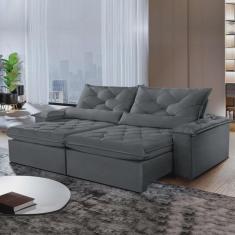 Imagem de Sofá Retrátil e Reclinável 4 Lugares 240cm Diamond Super Pillow Montano Estofados