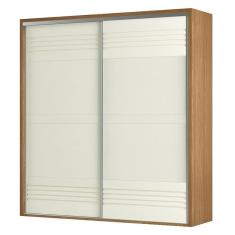 Imagem de Guarda Roupas Com 2 Portas De Correr 223cm Em 100% Mdf Freijó Off White Dalla Costa