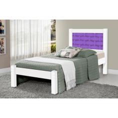 Imagem de Cama Lai Solteiro Com Cabeceira Trabalhada 100% Mdf Com Estrado Em Mad