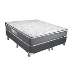 Imagem de Cama Box King: Colchão Molas MasterPocket Ensacadas Luckspuma Lucksfaction Plus + Base crc Suede Gray(193x203)