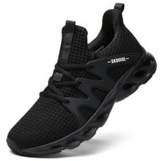 Imagem de TSIODFO Tênis masculino de corrida tênis esportivo para caminhada, Preto, 42