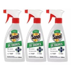 Imagem de Eliminador Odores Tenis Capacete Roupa Sanol A7 330ml 3und