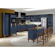 Imagem de Cozinha Modulada Completa De Madeira Hannover - Azul - Linz