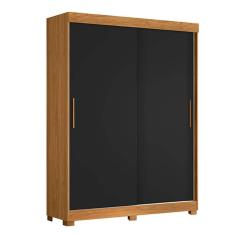 Imagem de Guarda Roupa Spin com 2 Portas e 2 Gavetas Sem Espelho em Preto com Carvalho Shop das Cabeceiras