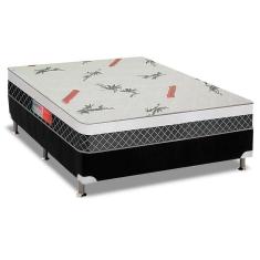 Imagem de Cama Box Casal: Colchão Ortopédico Plumatex D28/EP Anatômico Falcon Ultra Firme + Base CRC Suede Black(138x188)