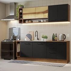 Imagem de Armário de Cozinha Completa 220cm Rustic/preto Agata da Thêmis Madesa