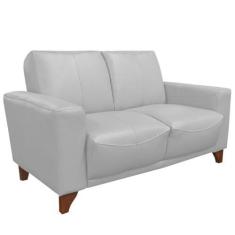 Imagem de Sofá 2 Lugares Sala de Estar Recepção 145cm Russia Couro Branco G40 - Gran Belo