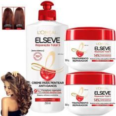 Imagem de Kit Elseve Reparação Total 5 Loreal Paris Creme de Pentear Mascara  Mi