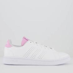 Imagem de Tênis Adidas Advantage Feminino Branco e Rosa-Feminino