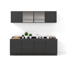 Imagem de Cozinha Completa Bartira Línea com 7 Portas, 3 Gavetas e 6 Prateleiras - 200cm de largura