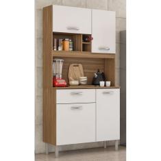 Imagem de Kit Cozinha Compacta 04 Portas 01 Gaveta Malta Amendola Branco Demóbile
