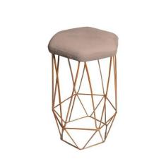 Imagem de Banqueta Aramada Cappuccino Base Ferro Rose Gold Web Shop - Web Shop M