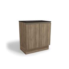 Imagem de Balcão Cozinha P-cooktop Maxxi G744 Top 2 Portas C-tampo 80cm Nogal-preto Brilho - Kappesberg