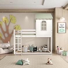 Imagem de Cama Alta Infantil Club House Sweet Casatema Branco/verde