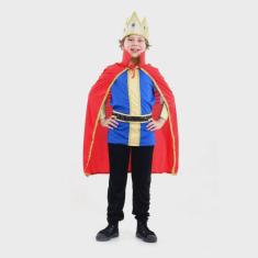 Imagem de Fantasia Rei Infantil Luxo com Capa e Coroa