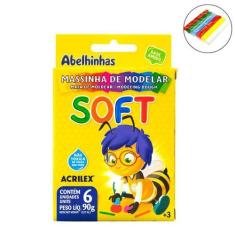 Imagem de Massinha De Modelar Acrilex Soft Abelinhas 6 Cores 90G