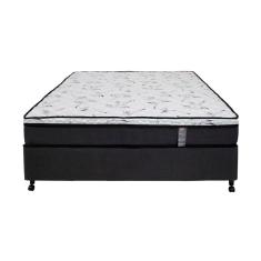 Imagem de Cama Box de Casal Castor New Alfa com revestimento em tecido Poliéster Cinza + Colchão com Molejo Tecnopedic, Euro Pillow e Malha 24x138x188cm