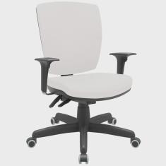 Imagem de Cadeira de Escritório Diretor Office Base Giratória Preto Alta Flexi P03 Vinil Branco - Lyam