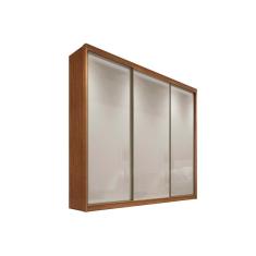 Imagem de Guarda Roupa Solteiro 3 Portas e 8 Gavetas Sollo/Logan Freijo Cumaru c/ Fendi - Novo Horizonte