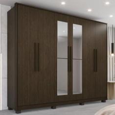 Imagem de Guarda-roupa com Espelho 6 Portas 6 Gavetas Potenza Cacau