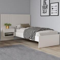 Imagem de Cama De Solteiro 100% Mdf Zara Branco - Village Móveis