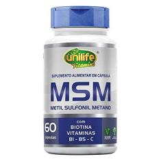 Imagem de MSM + Biotina e Vit. B1 B5 C 600mg Vegan 60Cáps. Unilife