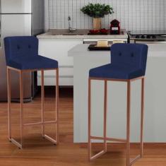 Imagem de Kit 11 Banqueta Alta C Encosto Luca Industrial Bar Balcão Bistrô Ferro