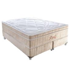 Imagem de Cama Box King Royale Com Colchão King Molas Ensacadas Bege E Branca