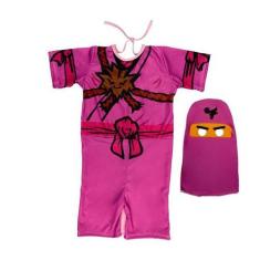 Imagem de Fantasia Ninjago Infantil Curto Rosa Com Gorro - Fantasias Carol Ef