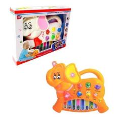 Imagem de Brinquedo Teclado Piano Elefante Infantil Musical Com Luz. - Toys