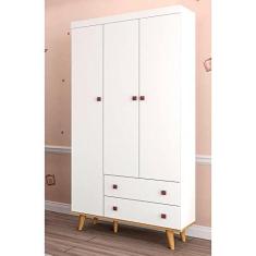 Imagem de Guarda Roupa Infantil Fernanda 3 Portas Branco Acetinado Bétula - Carolina