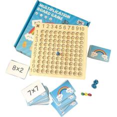 Imagem de Jogo de tabuleiro de multiplicação Montessori de madeira, Números Multipl