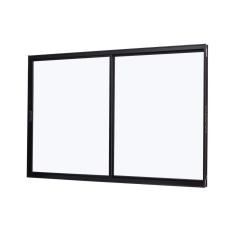 Imagem de Janela de Aluminio de Correr Lateral 100x120cm 2 Folhas Vidro Liso  Ultra Ramassol Preto