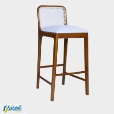 Imagem de Banqueta Moura Estrutura Nozes Vários Tecidos em Linho e Veludo - Date