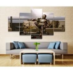 Imagem de Quadro Decorativo Iron Man4 5 peças 130x65 cm em tecido