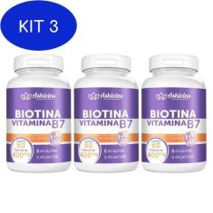 Imagem de Kit 3 Biotina - Vitamina B7 - Ashivins - 180 Caps - 400 Mg