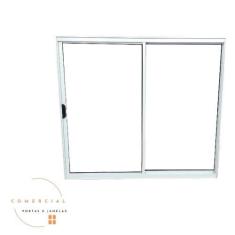 Imagem de Janela 2 folhas 100 x 120 linha modular aluminio 18mm branca - Comerci