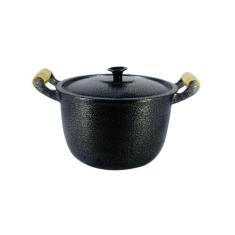 Imagem de Caldeirão Alumínio Fundido Craqueado Alça De Madeira 22Cm