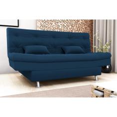 Imagem de Sofá Cama Salomé Veludo Azul E433 - Matrix