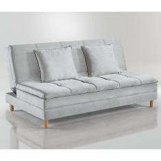 Imagem de Sofá Cama Vegas 185cm Pé De Madeira Talento Móveis Cinza