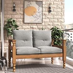 Imagem de Namoradeira 2 Lugares Madeira Maciça Liz Multimóveis Cr7002.t63 Imbuia/cinza