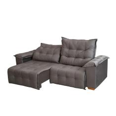 Imagem de Sofá Retrátil E Reclinável 3 Lugares 2,30m Milão Cinza - Meu Estofado