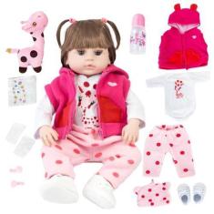 Imagem de Bebê Reborn Boneca Girafinha Realista Silicone Menina Boneca Pode Dar