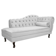 Imagem de Diva Recamier Juliana 130cm Lado Esquerdo Suede Branco - Amarena Móveis