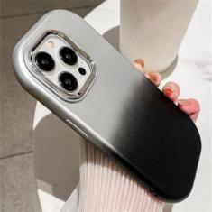 Imagem de Capa de telefone com padrão oval de cor gradiente para iPhone 14 11 12 13 15 Pro Max Plus XR X XS Capa de silicone macio à prova de choque, preto prateado, para iPhone 14 Pro