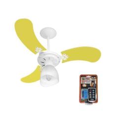 Imagem de Ventilador Teto Super Baby Colors 3Pás Mdf Branco/Amarelo 220V+Control